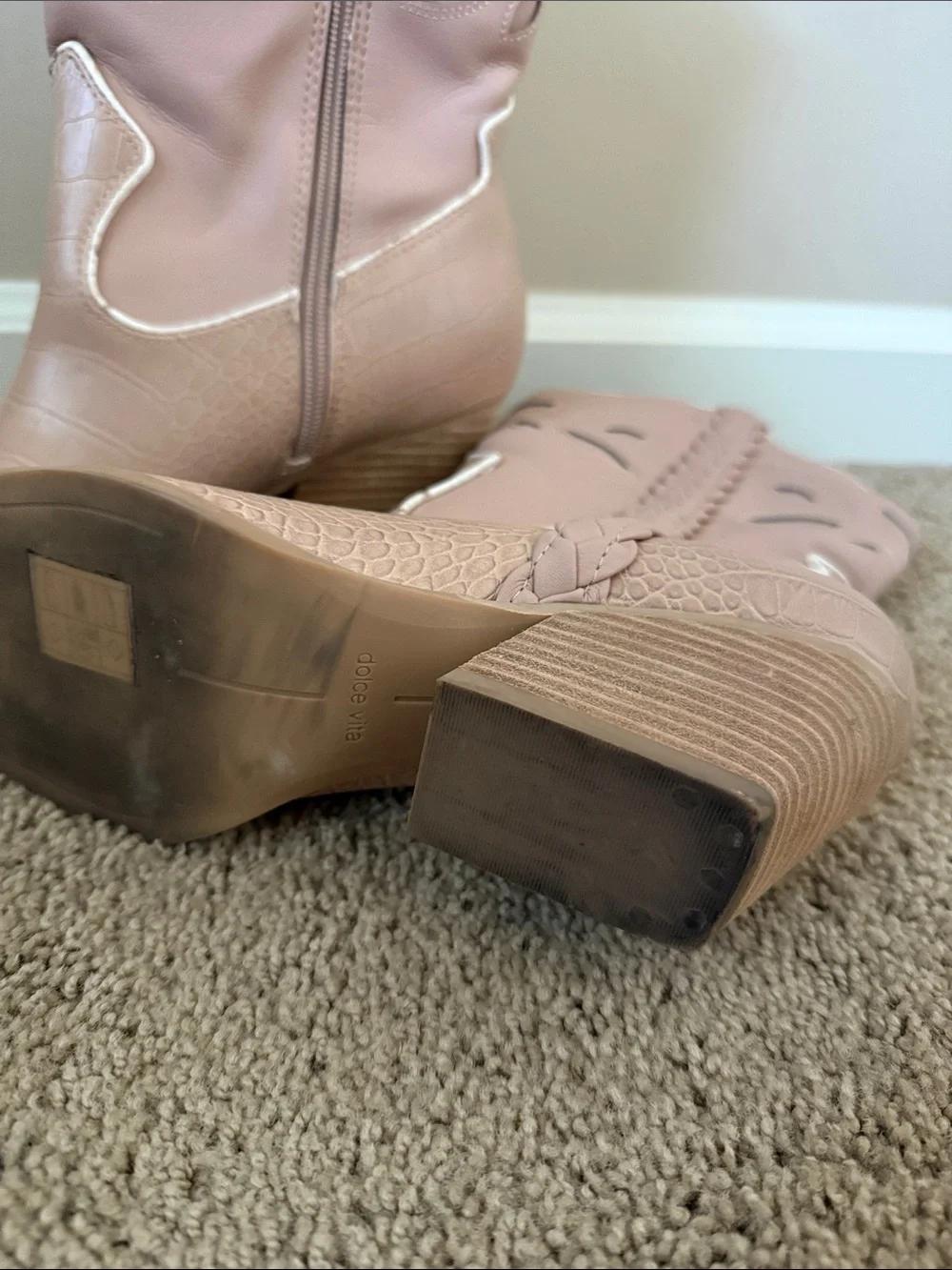 Dolce Vita | Blush Braided Western Boots | Size 8.5 - Picture 2 of 5